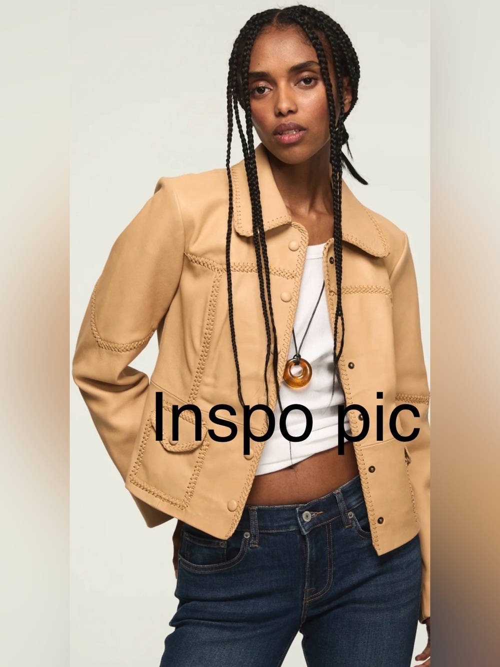 Banana Republic 100% Tan Leather Blazer Jacket